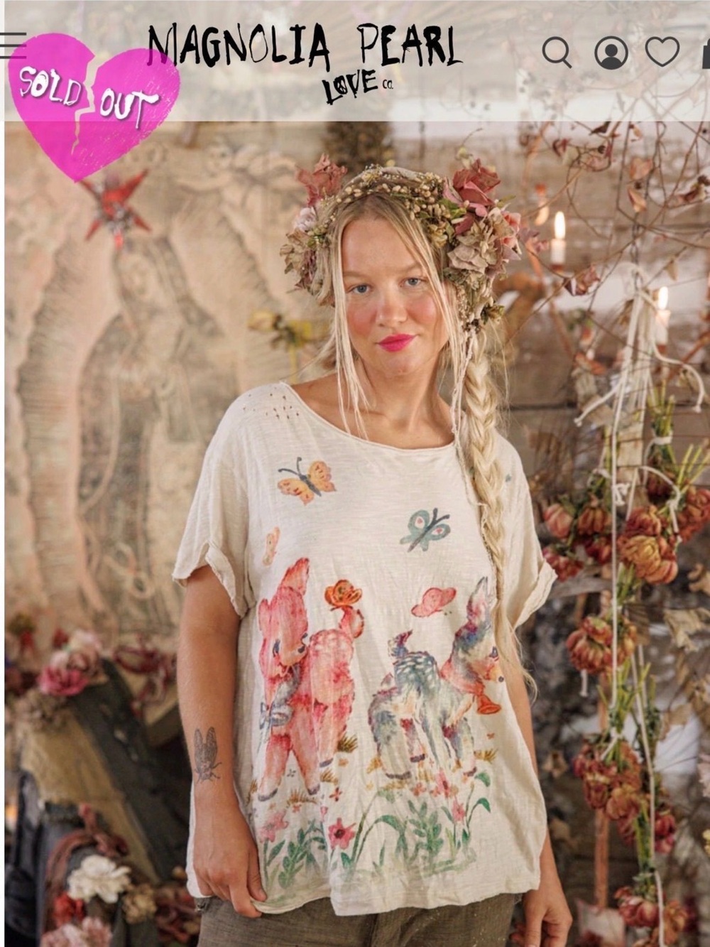 Magnolia Pearl Frolic Tee in Moon
*SOLD OUT* OS • New With Tags